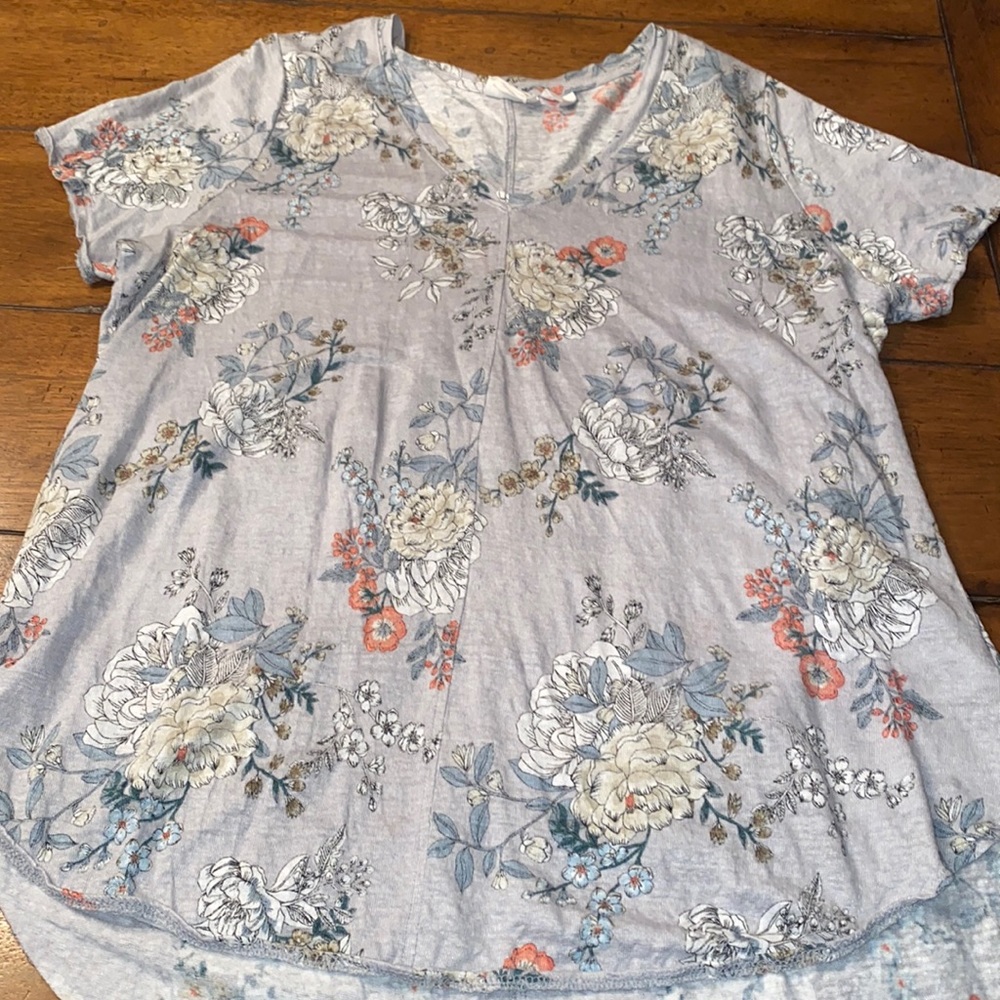 Womens Rachel Ashwell 1X 100% linen shirt